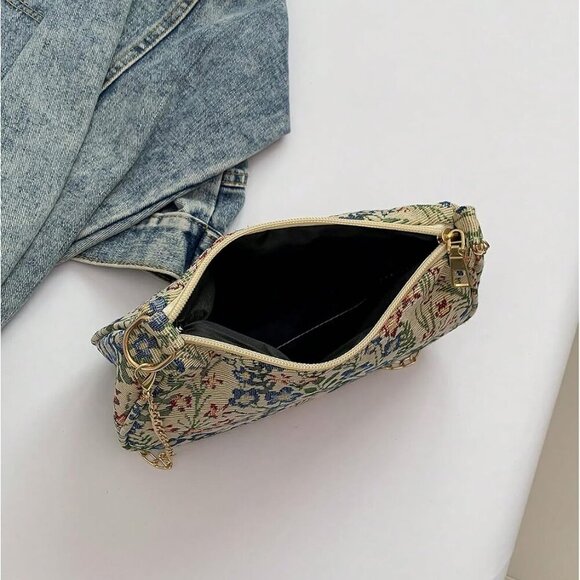 Elegant Women's Floral Shoulder Bag with Chain Strap - Perfect for Everyday Use - Picture 4 of 7